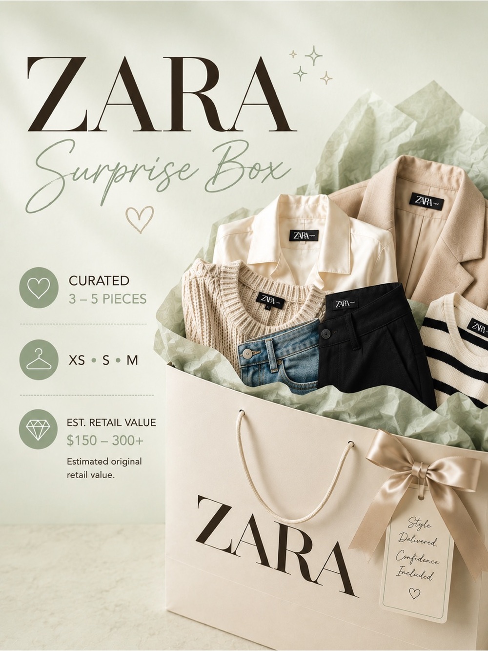 💎 ZARA Surprise Mystery Box • Curated 3–5 Pieces Bundle Size XS Small Medium